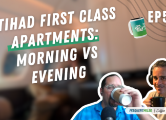 Etihad First Class apartments morning vs evening