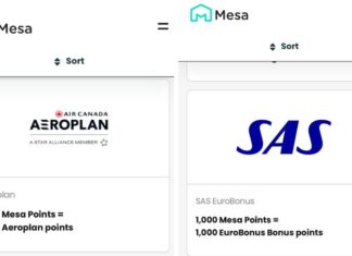 Mesa Air Canada Aeroplan SAS EuroBonus