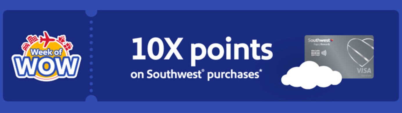 Southwest cardholders 10x on Southwest purchases