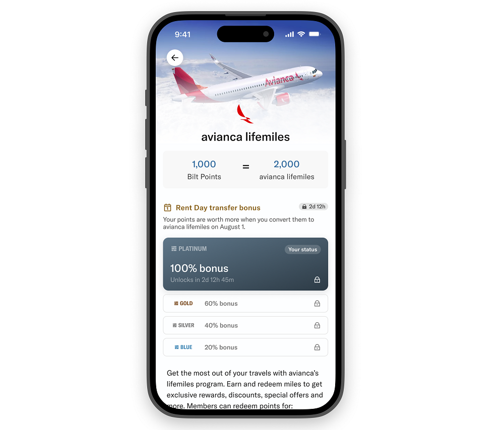 Bilt LifeMiles transfer bonus