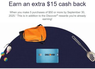 Discover bonus cashback $15 5x $50