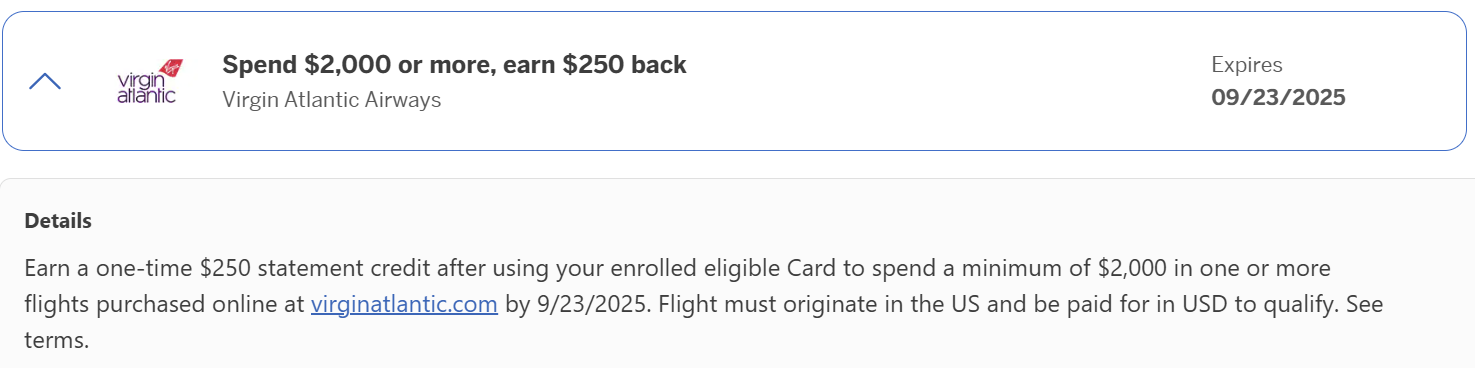 Virgin Atlantic Amex Offer