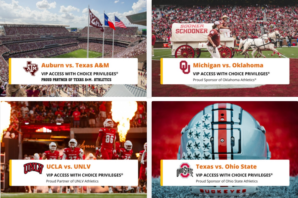 Choice Privileges college gameday packages
