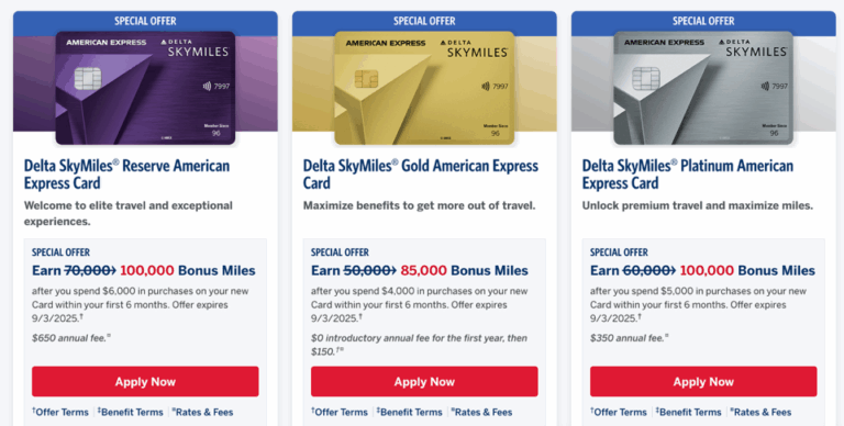 Delta Amex Cards: Enhanced welcome offers of up to 125K available ...