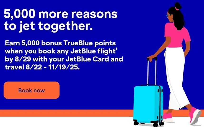 JetBlue 5,000 bonus points paying for flight with JetBlue card