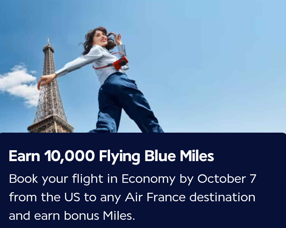 Air France KLM 10,000 bonus miles