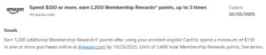 (EXPIRED) Amazon Amex Offer: Spend $150 & earn 1,200 bonus Membership