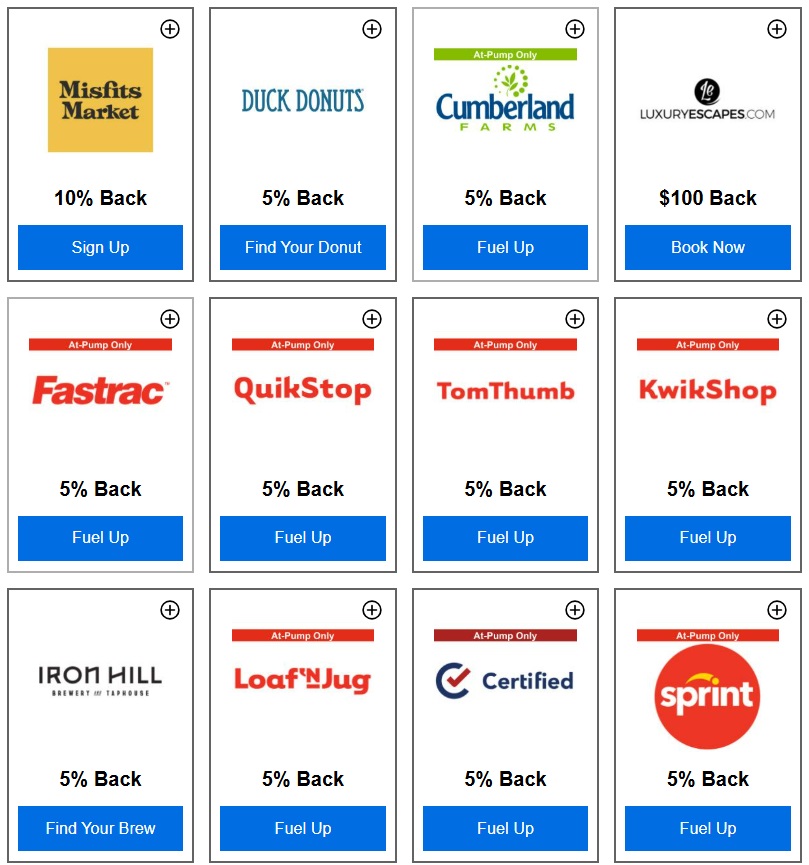 Barclays Simple Earn card linked offers gas station examples