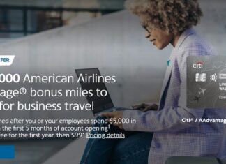 Citi AAdvantage Business World Elite Mastercard welcome offer 75K