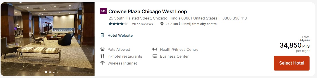 IHG 15% off sale Crowne Plaza Chicago