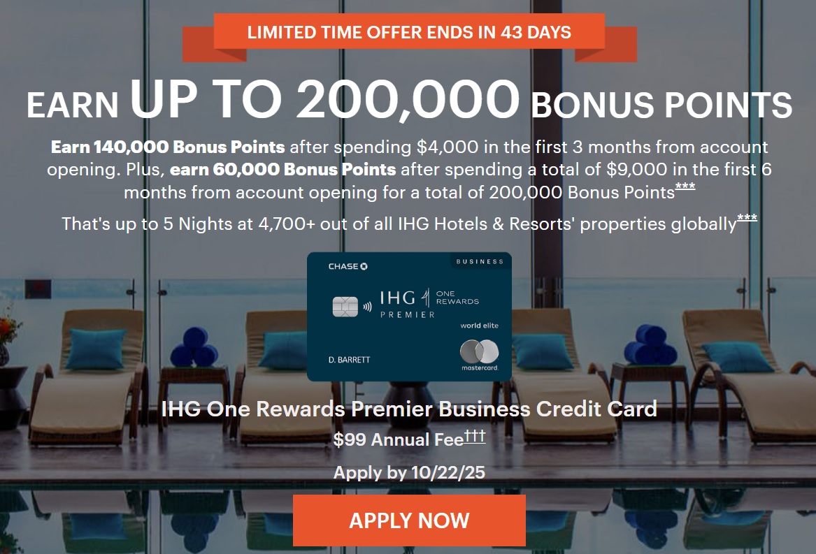IHG Business card welcome offer