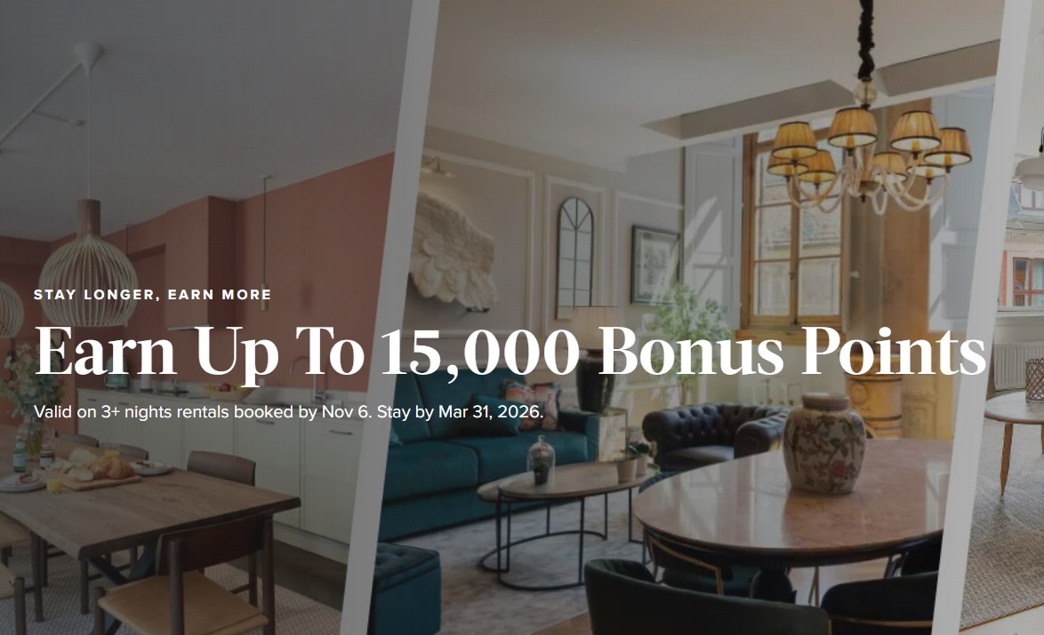 Marriott Homes & Villas promo 5,000-15,000 bonus points