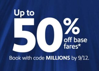 Southwest promo code MILLIONS