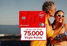 Virgin Red Rewards Mastercard 75,000 bonus points