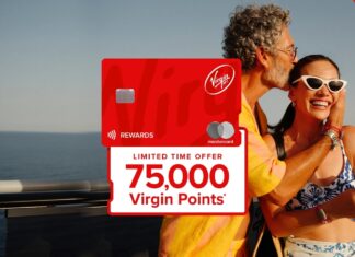 Virgin Red Rewards Mastercard 75,000 bonus points