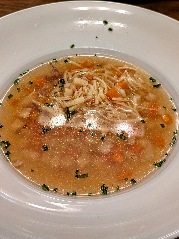 Beef noodle soup at Lokál Dlouhááá in Prague