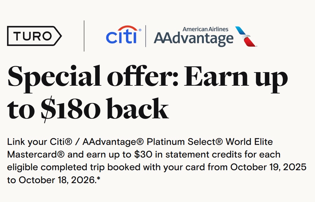 Citi AAdvantage Platinum Select Turo benefit