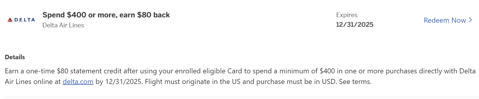 Delta Amex Offer