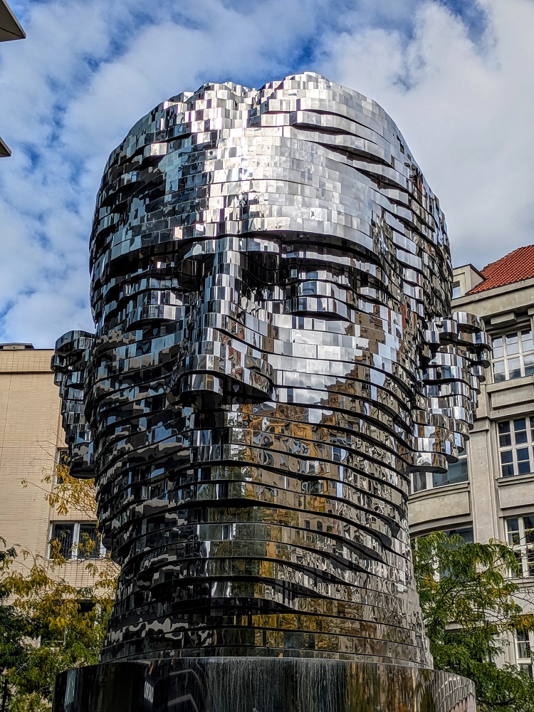 Franz Kafka statue in Prague