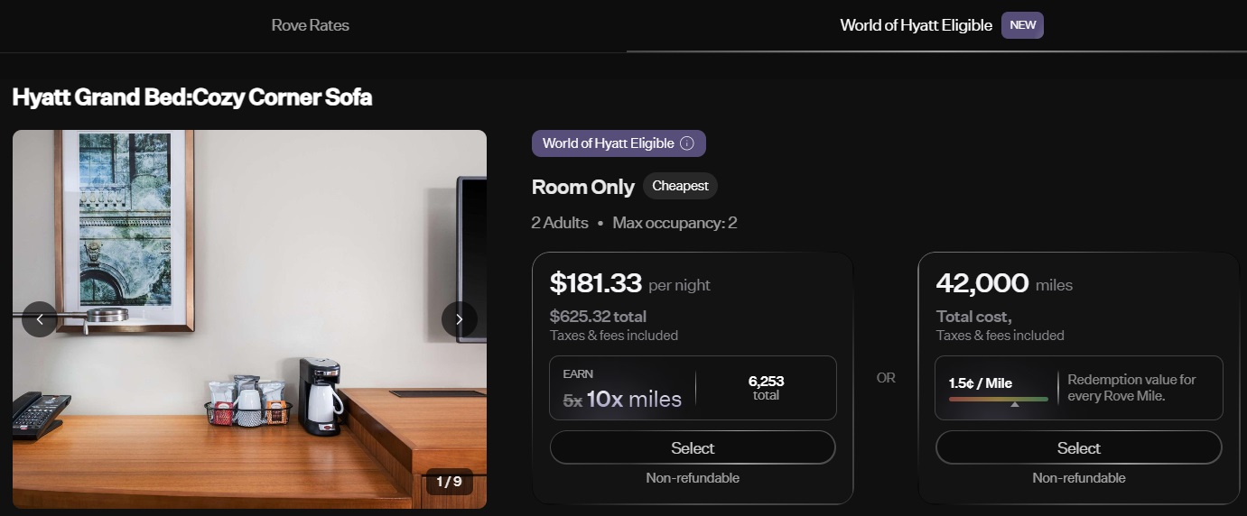 Hyatt Place Washington DC White House booked via Rove Miles