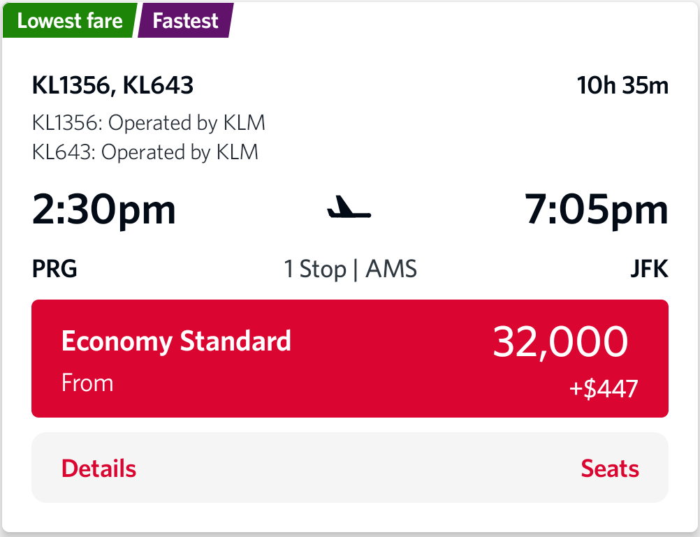 KLM flights available in early September