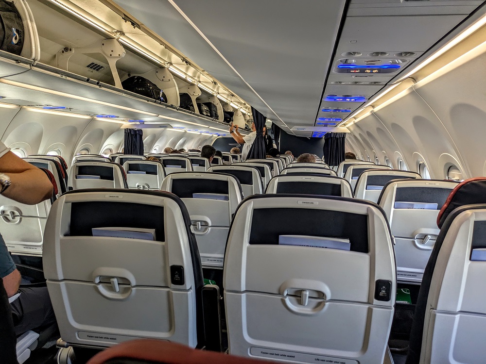 Our British Airways flight before pretty much every seat was taken