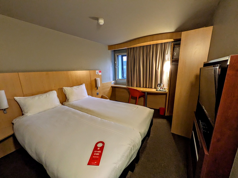 Our bedroom at the Ibis London Heathrow Hotel