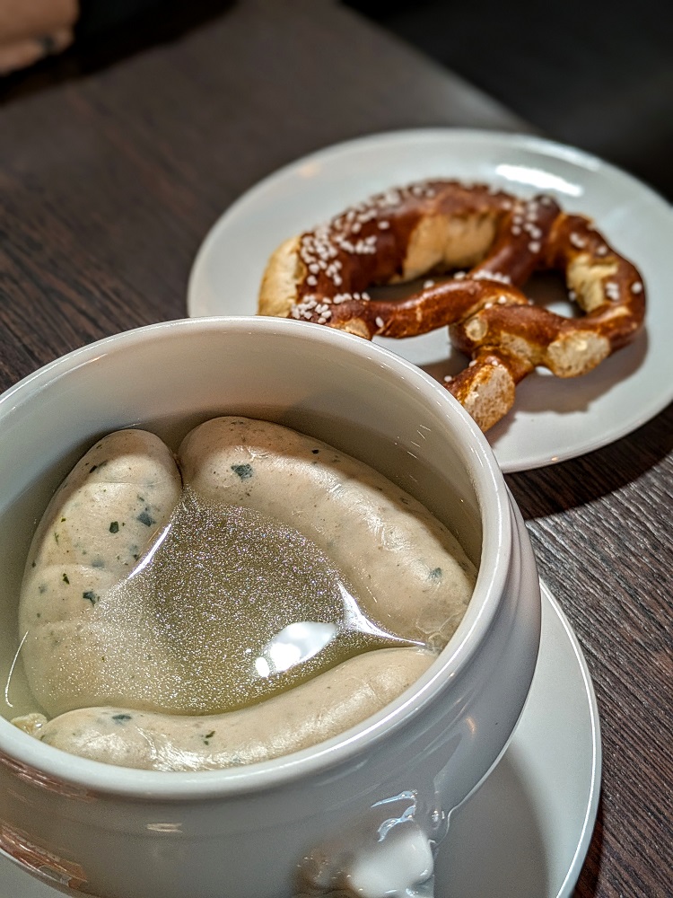 Sausages and pretzel