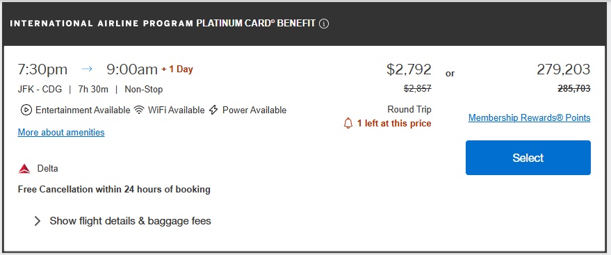 Business class fare sale - NYC-CDG Delta