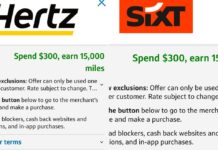 15,000 miles with $300 spend at Hertz or Sixt with Capital One Offers