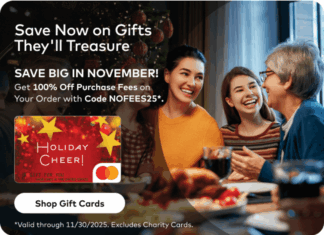 MastercardGiftCarddotcom promo code NOFEES25