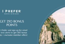 250 free Preferred Hotels iPrefer points