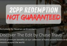 Re-rethinking The Edit: Devaluation means 2cpp bookings are no longer guaranteed Chase Sapphire Reserve The Edit Redemption 2 cents per point not guaranteed