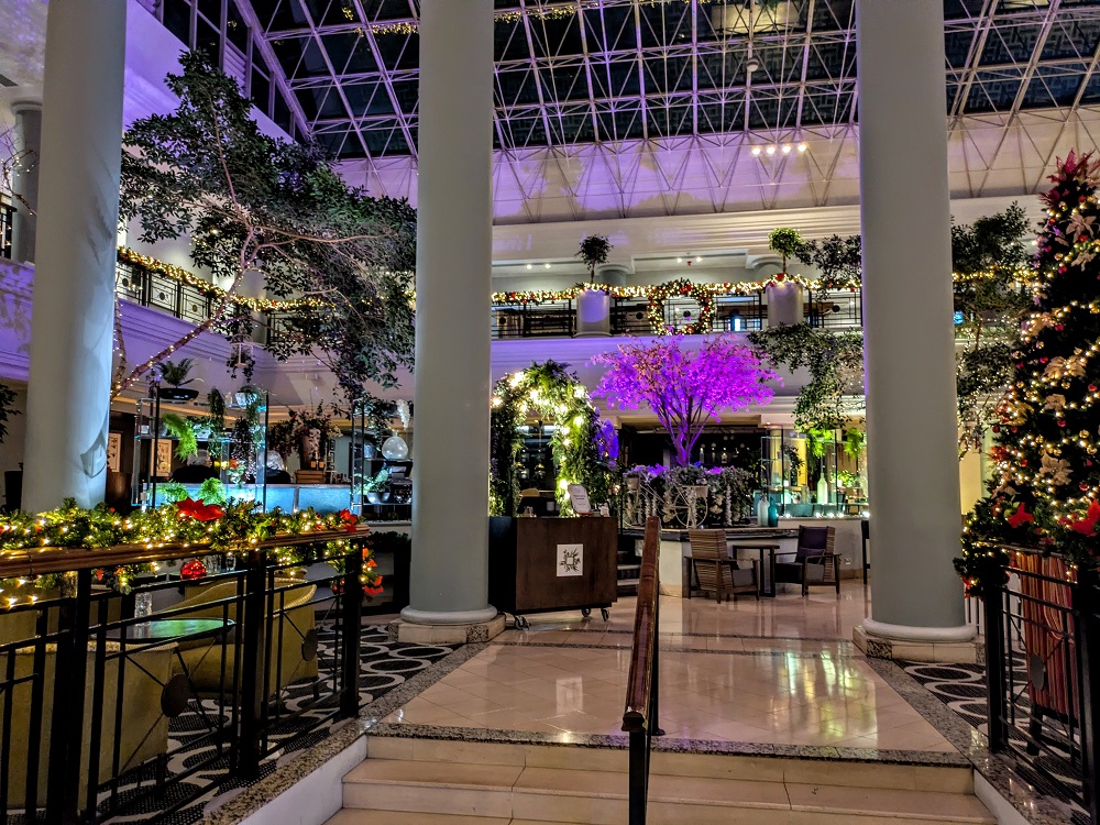 Hyatt Regency Birmingham decorated for Christmas