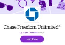 Rakuten offering up to $65/6,500 points when applying for Chase Freedom Unlimited® card Rakuten Chase Freedom Unlimited
