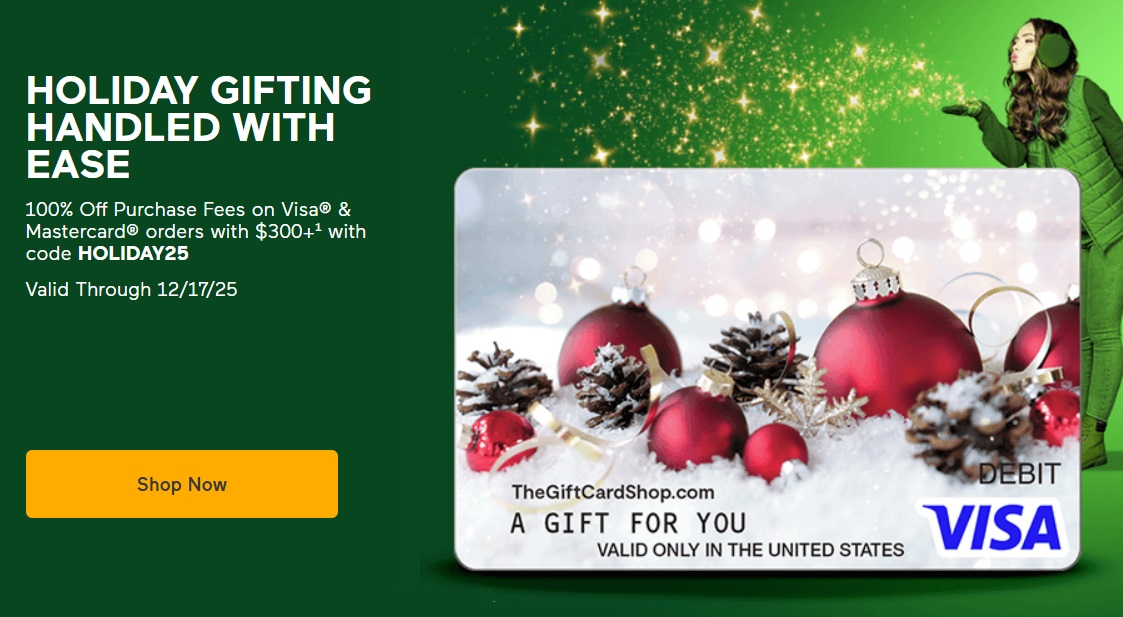 TheGiftCardShop Visa Mastercard gift card deal