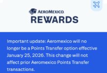 Citi ThankYou removing Aeromexico as transfer partner on 1/25/26 Aeromexico Citi ThankYou
