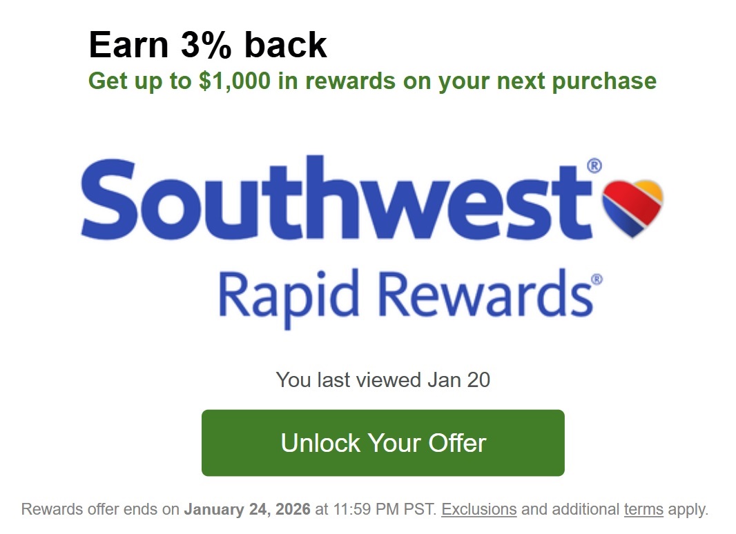 Capital One Shopping Southwest Rapid Rewards