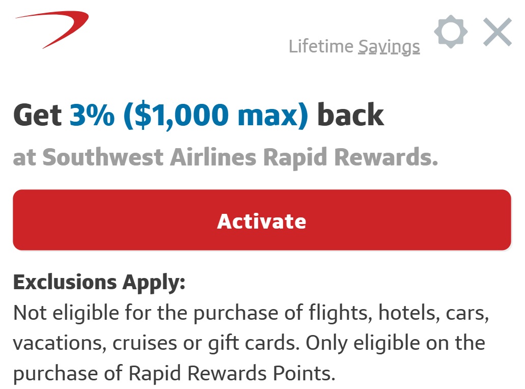 Capital One Shopping browser extension Southwest