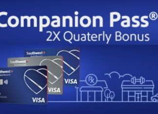 Chase Southwest Companion Pass Q1 2026 2x points