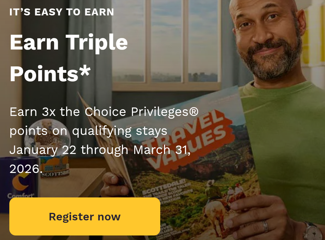 Choice Hotels triple points promo