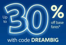 Southwest promo code DREAMBIG