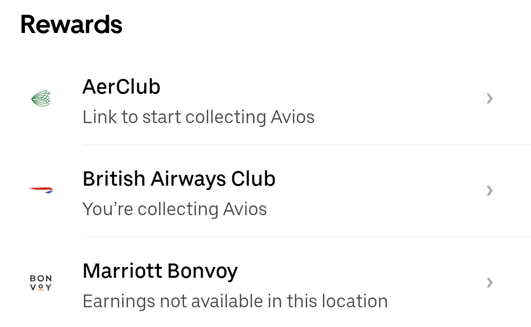 Uber British Airways Avios
