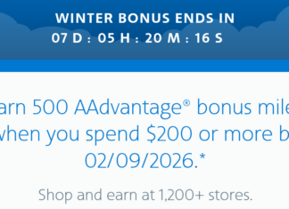 American Airlines shopping portal promotion