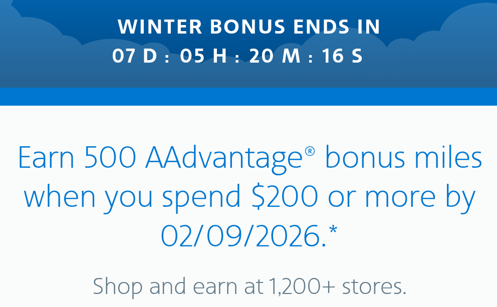 American Airlines shopping portal promotion