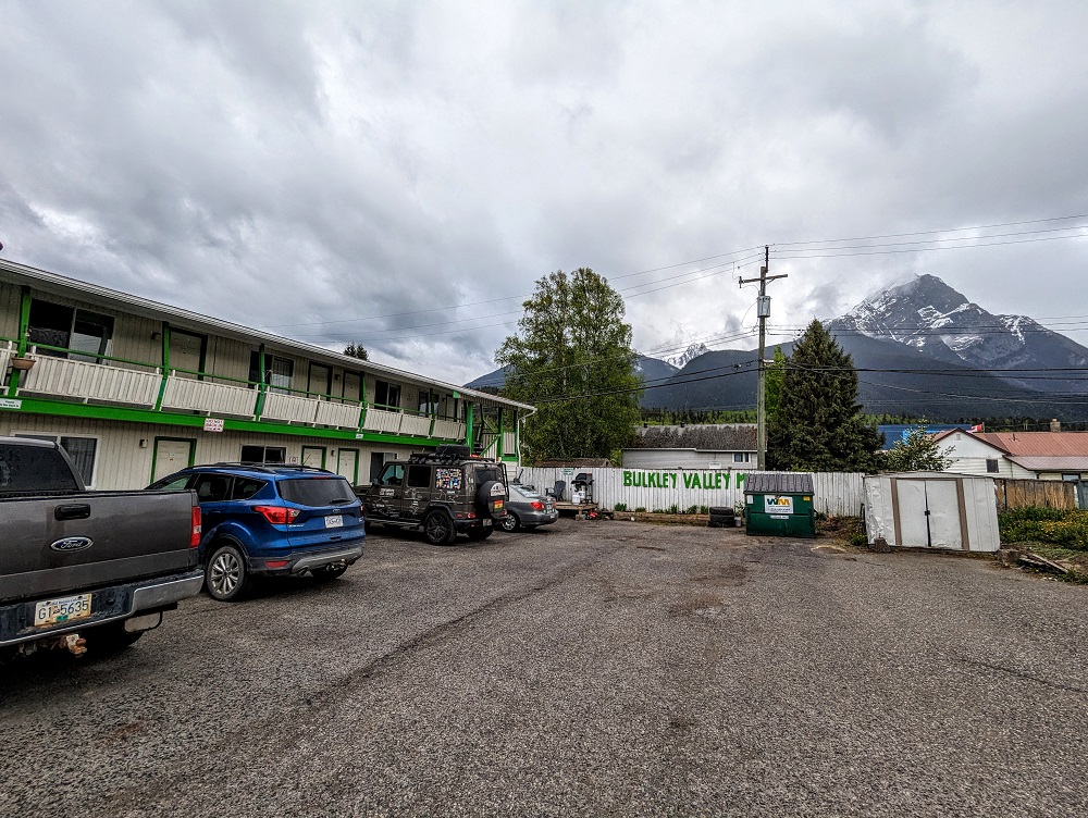 Bulkley Valley Motel in New Hazelton, British Columbia, Canada which we booked through Bookingdotcom