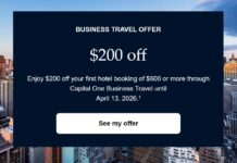 Capital One Business Travel hotel offer