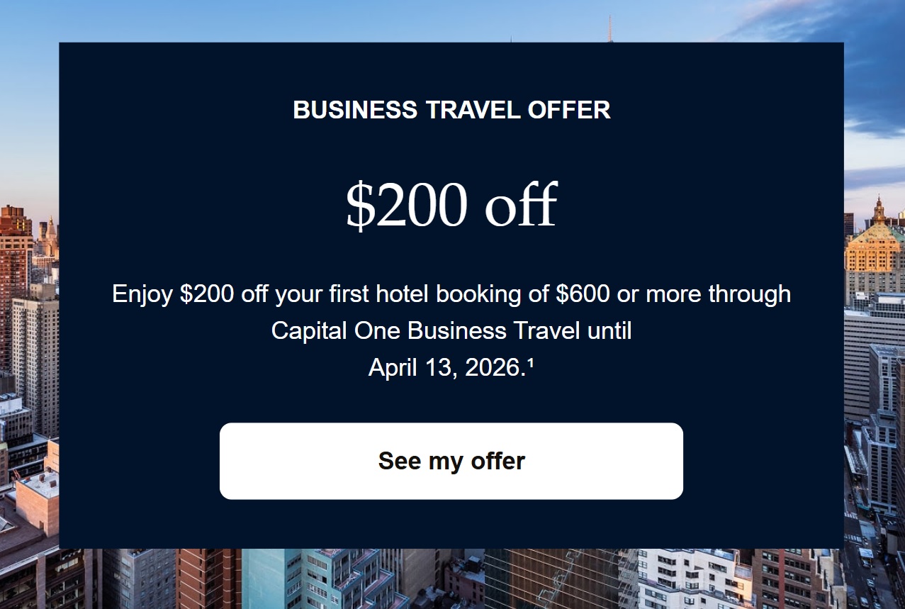 Capital One Business Travel hotel offer