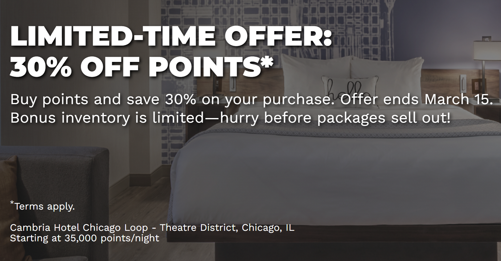 Choice Privileges points sale 30% discount