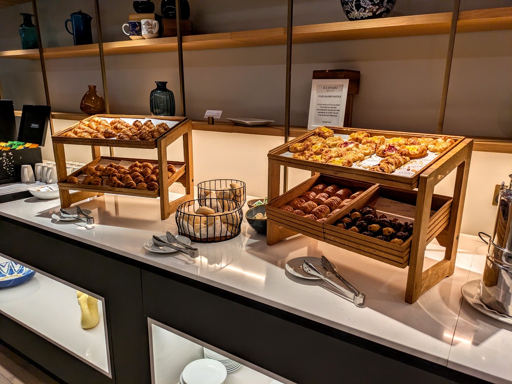 Hyatt House London Stratford breakfast - Croissants, rolls, & other pastries